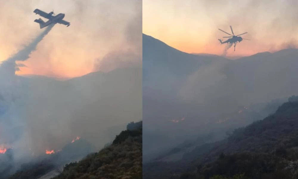 Σε ύφεση η πυρκαγιά στη Κεφαλλονιά μετά από ολονύχτια μάχη